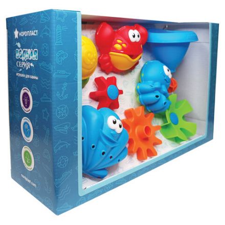 Игрушки для ванны в наборе, пластиковые, 6 шт., НОРДПЛАСТ, 741