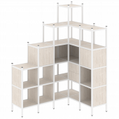 Loft Угловой внутренний стеллаж наборный VR.L-44 Денвер светлый/Белый металл 1694*1278*2280