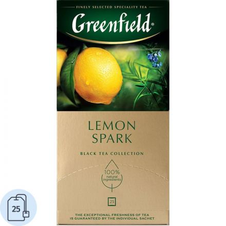 Чай Greenfield Lemon Spark черный с лимоном 25 пакетиков