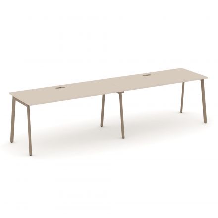 Estetica Рабочая станция на 2 места ES.RS-2.4-LP Капучино/Латте металл 3160*730*750