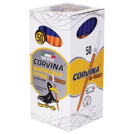 Ручка шариковая CORVINA (Италия) "51 Vintage", СИНЯЯ, корпус оранжевый, узел 1 мм, линия письма 0,7 мм, 40163/02