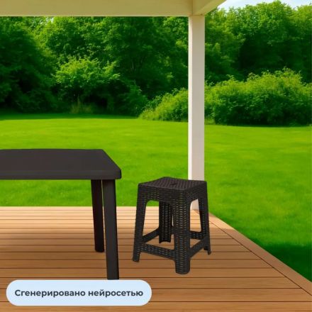 Мебель для дома PR_Табурет квадратный Rattan горький шоколад Мебель для дома PR_Табурет квадратный Rattan горький шоколад