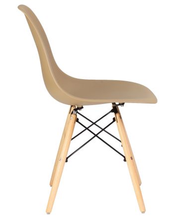 Стул обеденный DOBRIN DSW, ножки светлый бук, цвет бежевый (GR-03)