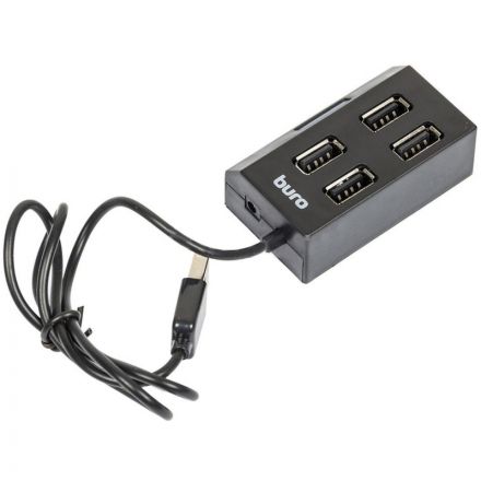 Разветвитель USB 2.0 Buro BU-HUB4-U2.0 4порт. черный Разветвитель USB 2.0 Buro BU-HUB4-U2.0 4порт. черный