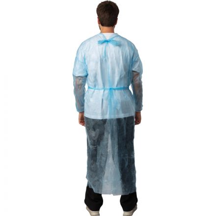 Халат н/с , на завязк, рук.рез, дл.140см, XL, пл 25, голуб, 10 шт/уп