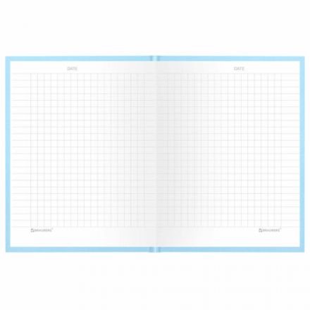 Блокнот МАЛЫЙ ФОРМАТ 110х147 мм, А6, 80 л., твердый, клетка, BRAUBERG "Minimal", голубой, 116450