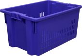 Ящик 600х400х300 дно сплошное, стенки перфорированные  синий