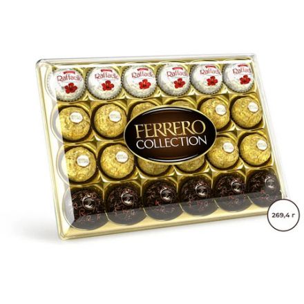 Набор конфет FERRERO "Collection", Ассорти из 3 вкусов с RAFFAELLO, 269,4 г, 9020000000556