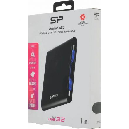 Портативный HDD Silicon Power 1TB Armor A80, 2.5 USB 3.2 Черн
