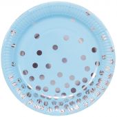 Набор тарелок бум Горошек серебрян 17см 6шт/уп,1502-2874