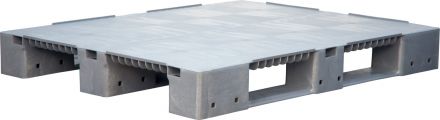 Паллет 1200х1000х150 мм (cплошной на 3-х полозьях) серый