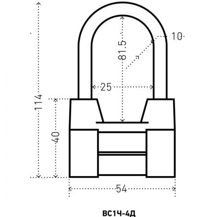 Замок навесной УЗК Аллюр ВС2-4-01С (54xd=10x81,5)алюм.антич/сереб(дл.д/3кл)