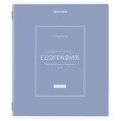Тетрадь предметная CLASSIC 48 л., рельефный картон, матовая ламинация, ГЕОГРАФИЯ, клетка, подсказ, BRAUBERG, 405139