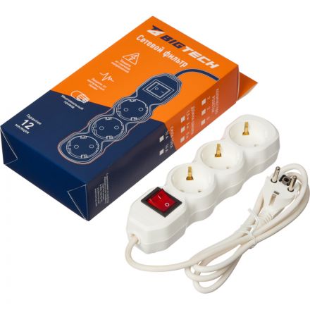 Сетевой фильтр BigTech ST316-1,5-W(3р/1,5м/16А/3,5кВт/3х1 мм2/белый) Сетевой фильтр BigTech ST316-1,5-W(3р/1,5м/16А/3,5кВт/3х1 мм2/белый)