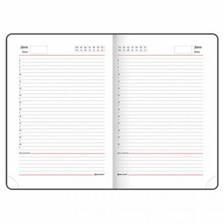 Ежедневник недатированный А5 (138х213 мм), BRAUBERG VISTA, под кожу, гибкий, 136 л., "Jazz", 112044