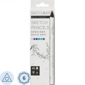 Набор карандашей СКЕТЧ ЦВ.SKETCH&ARTУТОЛ.,4ММ,МОР.ПЕЙЗАЖ6ЦВ.,30-0118/08