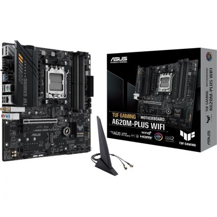 Материнская плата ASUS TUF GAMING A620M-PLUS WIFI, AM5, A620, 4xDDR5, mATX