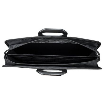 Папка-портфель пластиковая БОЛЬШОГО ФОРМАТА BRAUBERG "ПОРТФОЛИО" А3 (470х380х130 мм), 3 отделения, черная, 223081