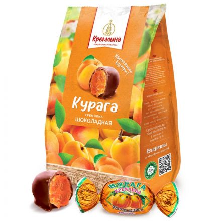 Конфеты шоколадные Кремлина Курага шоколадная, 190г Конфеты шоколадные Кремлина Курага шоколадная, 190г