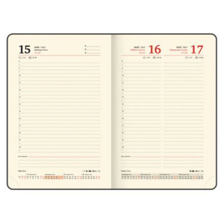Ежедневник датированный 2026, А5, 151х213 мм, BRAUBERG "Note", под кожу, держатель для ручки, черный, 117516
