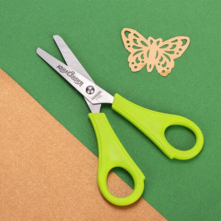 Ножницы ЮНЛАНДИЯ, 135 мм, с линейкой и футляром для лезвий, салатовые, блистер, 237109 Ножницы ЮНЛАНДИЯ, 135 мм, с линейкой и футляром для лезвий, салатовые, блистер, 237109