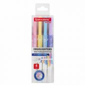 Набор текстовыделителей СТИРАЕМЫХ 4 ЦВЕТА, BRAUBERG "REWIND", двусторонние со стирателем, линия письма 1-4 мм, 152510