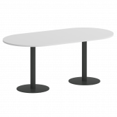 Home Office Стол овальный VR.SP-5-180.1 Белый/Антрацит металл 1800*900*750