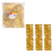 Мишура КОМПЛЕКТ 3 штуки, диаметр 100 мм, длина 2 м, золотистая, 592220