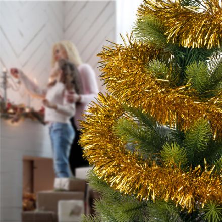 Мишура КОМПЛЕКТ 3 штуки, диаметр 100 мм, длина 2 м, золотистая, 592220