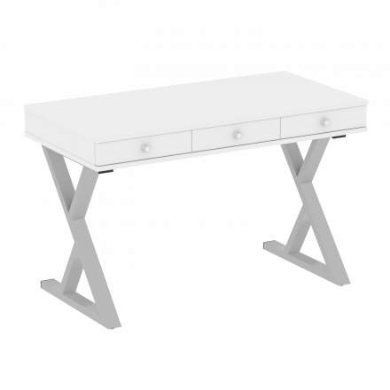 Home Office Стол письменный VR.SP-1-118.M Белый бриллиант/Серый металл 1180*600*750