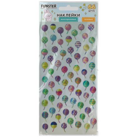 Наклейки гелевые "Яркое ассорти", 17,5х9 см, ассорти 8 видов, FUNSTER (ФАНСТЕР), 666101
