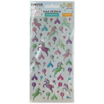 Наклейки гелевые "Яркое ассорти", 17,5х9 см, ассорти 8 видов, FUNSTER (ФАНСТЕР), 666101