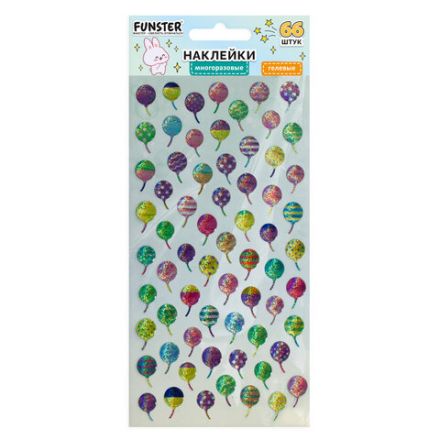Наклейки гелевые "Яркое ассорти", 17,5х9 см, ассорти 8 видов, FUNSTER (ФАНСТЕР), 666101