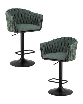 Набор 2 шт Стул барный DOBRIN LEON, зеленая ткань (LAR 275-23)