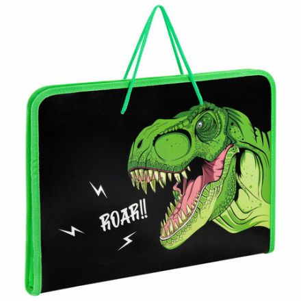 Папка для труда на молнии с ручками ПИФАГОР А4, 1 отделение, пластик, органайзер, "Dino roar", 272230 Папка для труда на молнии с ручками ПИФАГОР А4, 1 отделение, пластик, органайзер, "Dino roar", 272230