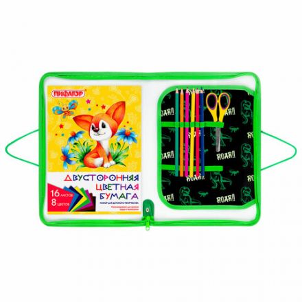 Папка для труда на молнии с ручками ПИФАГОР А4, 1 отделение, пластик, органайзер, "Dino roar", 272230 Папка для труда на молнии с ручками ПИФАГОР А4, 1 отделение, пластик, органайзер, "Dino roar", 272230