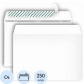 Конверт Postfix Bong C4 90 г/кв.м белый стрип с внутренней запечаткой (250 штук в упаковке)