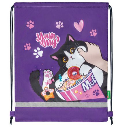 Мешок для обуви BRAUBERG KIDS, светоотражающая полоса, 46х36 см, "Sweet cheeks", 272390