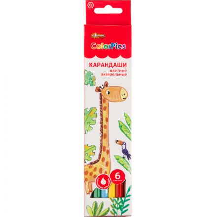 Карандаши акварельные 6 цв. №1School ColorPics 6-гран в наборе