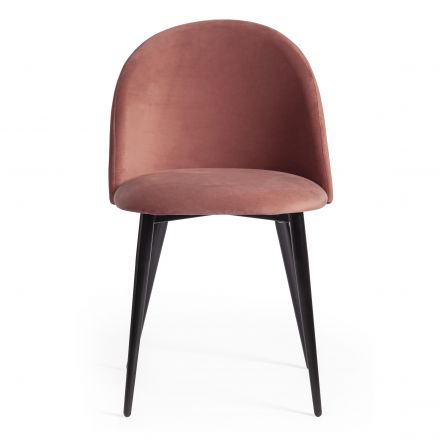 Стул MONRO (mod. 710) / 1 шт. в упаковке ткань/металл, 56х51х80 см, высота до сиденья 47 см, коралловый barkhat 15 /черный