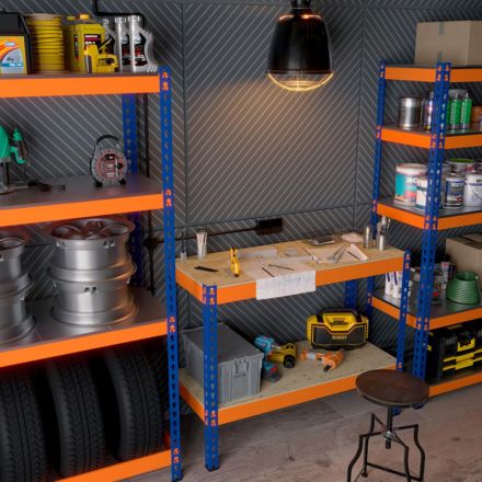 Стеллаж металлический ГТС_Профи 2000x1540x770 мм. 4 яруса, фанера Стеллаж металлический ГТС_Профи 2000x1540x770 мм. 4 яруса, фанера