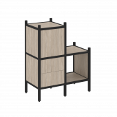 Loft Прямой стеллаж наборный VR.L-11 Дуб аттик/Чёрный металл 862*446*1047