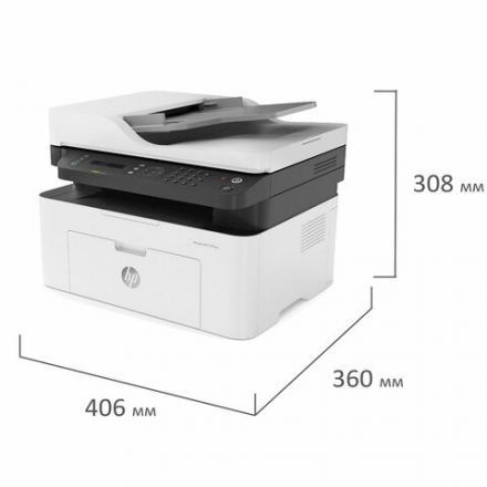 МФУ лазерное HP Laser 137fnw "4 в 1", А4, 20 стр./мин., 10000 стр./мес., АПД, Wi-Fi, сетевая карта, 4ZB84A