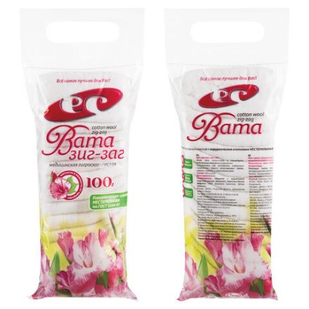 Вата медицинская нестерильная ЕМЕЛЬЯНЪ САВОСТИНЪ ЗИГ-ЗАГ, 100 гр. Вата медицинская нестерильная ЕМЕЛЬЯНЪ САВОСТИНЪ ЗИГ-ЗАГ, 100 гр.