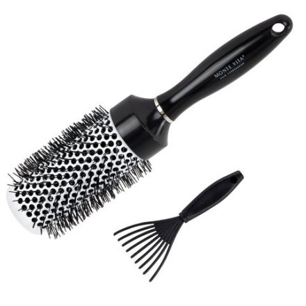 Расческа для волос термобрашинг 24,5х6х4,5 см, круглая + щетка для чистки В ПОДАРОК, MONTE VITA (МОНТЕ ВИТА), 457433