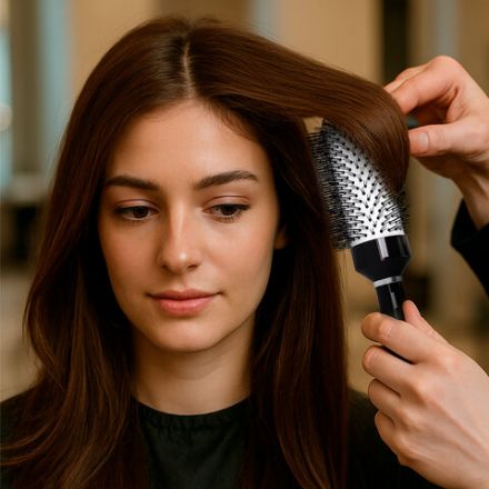 Расческа для волос термобрашинг 24,5х6х4,5 см, круглая + щетка для чистки В ПОДАРОК, MONTE VITA (МОНТЕ ВИТА), 457433