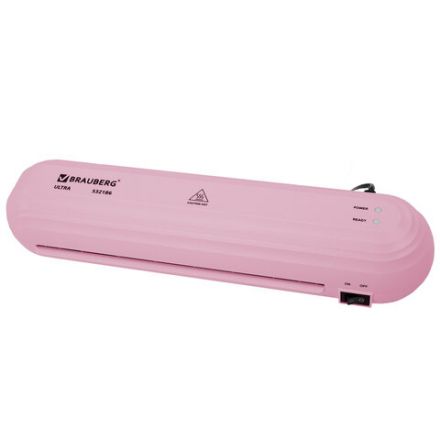 Ламинатор BRAUBERG ULTRA PM235P, РОЗОВЫЙ, формат A4, толщина пленки 60-150 мкм, скорость 30 см/мин, 532186