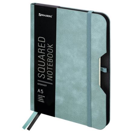 Блокнот А5 (162х218 мм), BRAUBERG "NOTE", под кожу софт-тач, с резинкой, 80 л., клетка, светло-серый, 113441 Блокнот А5 (162х218 мм), BRAUBERG "NOTE", под кожу софт-тач, с резинкой, 80 л., клетка, светло-серый, 113441