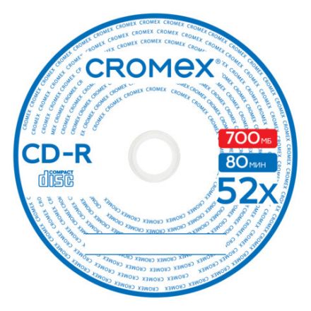 Диск CD-R в конверте КОМПЛЕКТ 50 шт., 700 Mb, 52x, CROMEX (КРОМЕКС), 513797