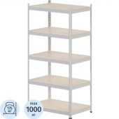 Стеллаж металлический FL_HIT BOARD 912х1824х600/5 полок МДФ, оцинкованный